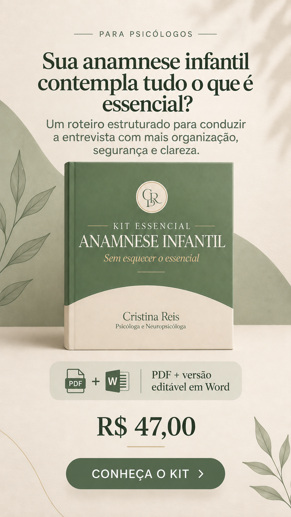 Kit de Anamnese Infantil sem Esquecer o Essencial